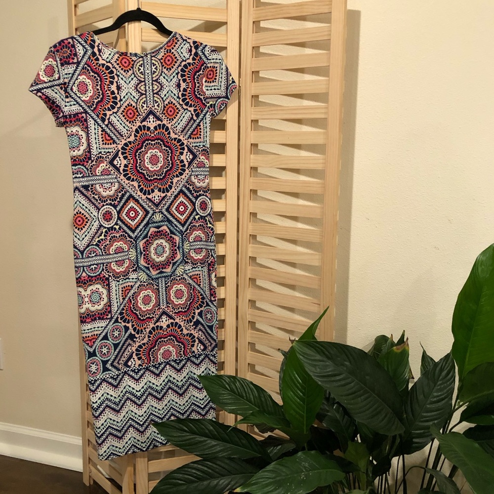 Mandala Print Midi Dress